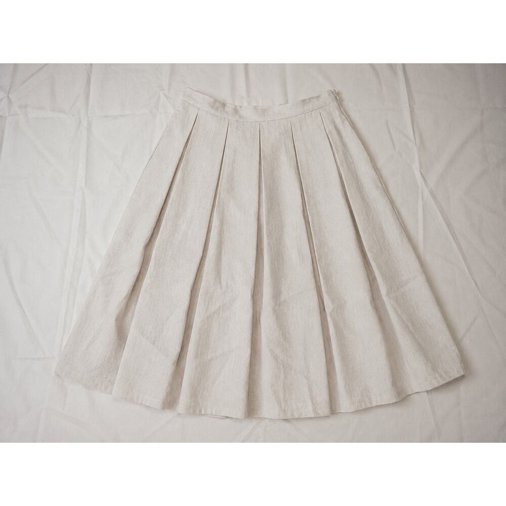 Tulip B Women's Light Beige Pleated Midi Skirt NWT Small - Picture 3 of 6
